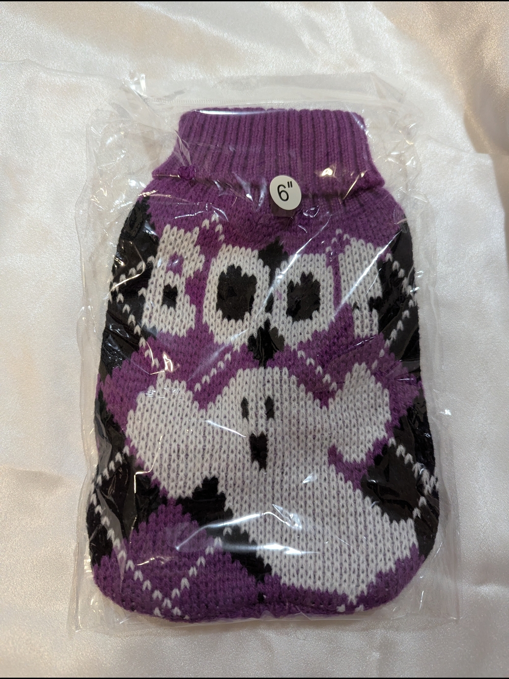 Purple 'BOO' Knit Ghost Dog Sweater